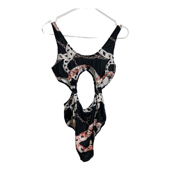 Luna Tuccini womens one piece open stomach chain pattern swimsuit new XL - Picture 1 of 10